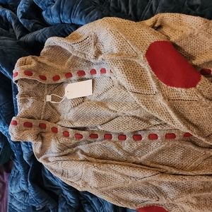 Hooded cable knot cardigan